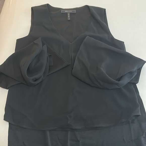 NWOT BCBGMaxazria Black High/Low Tunic Top Size XXS - Picture 11 of 14